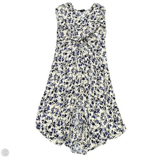 Dress Casual Midi By Ellos In Blue & Cream, Size: 2x