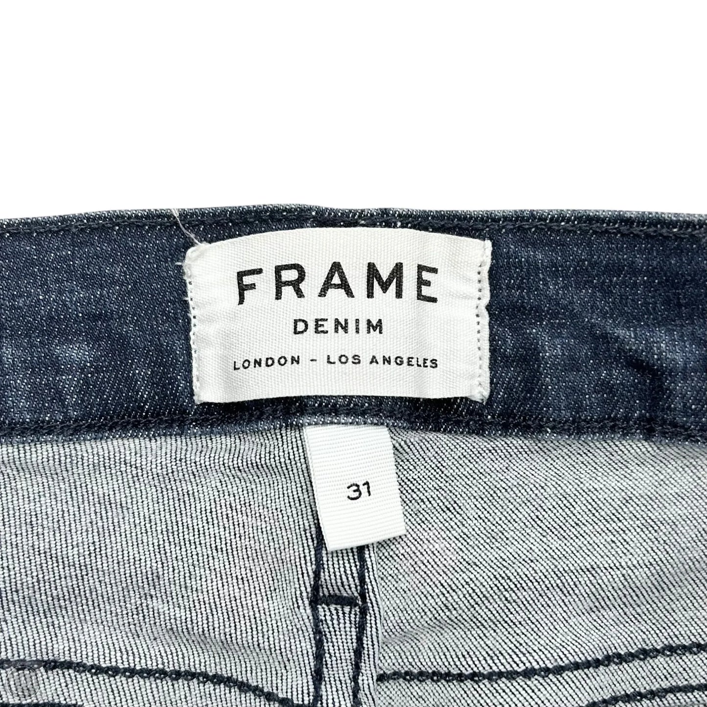 Jeans Skinny By Frame In Blue Denim, Size: 12