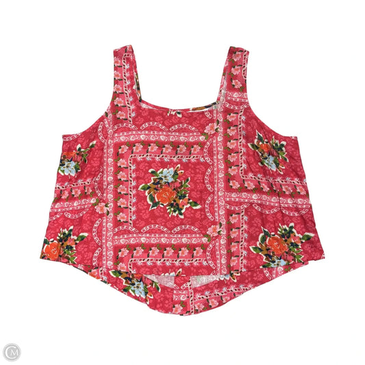 Top Sleeveless By Lc Lauren Conrad In Pink & Red, Size: 2x