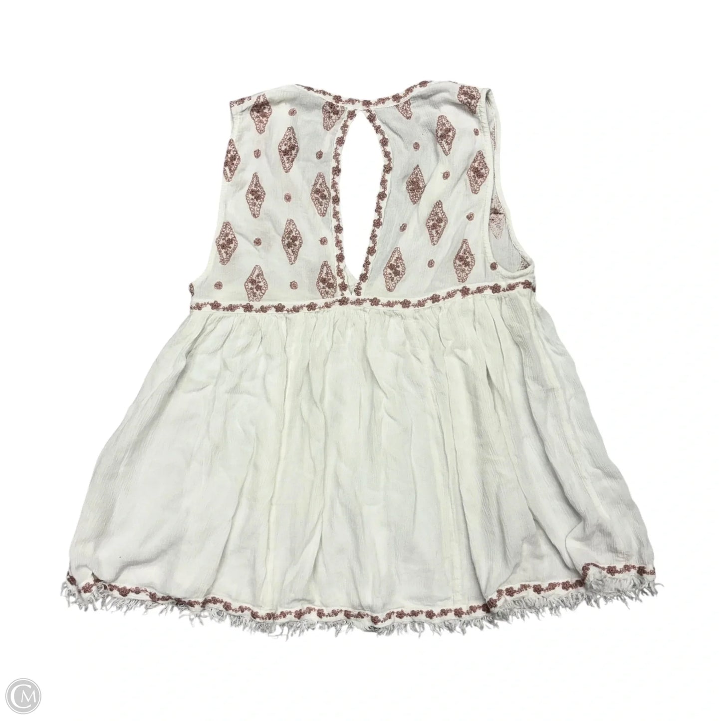 Top Sleeveless By Free People In Pink & White, Size: Xs