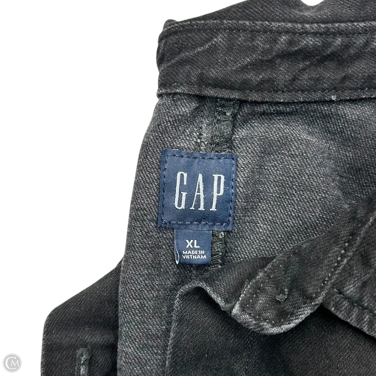 Top Long Sleeve By Gap In Black Denim, Size: Xl