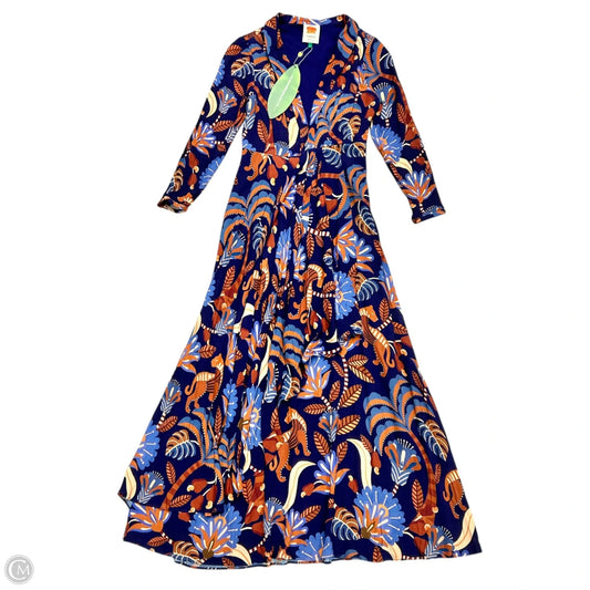 Dress Casual Maxi By Farm Rio In Blue & Brown, Size: Xs