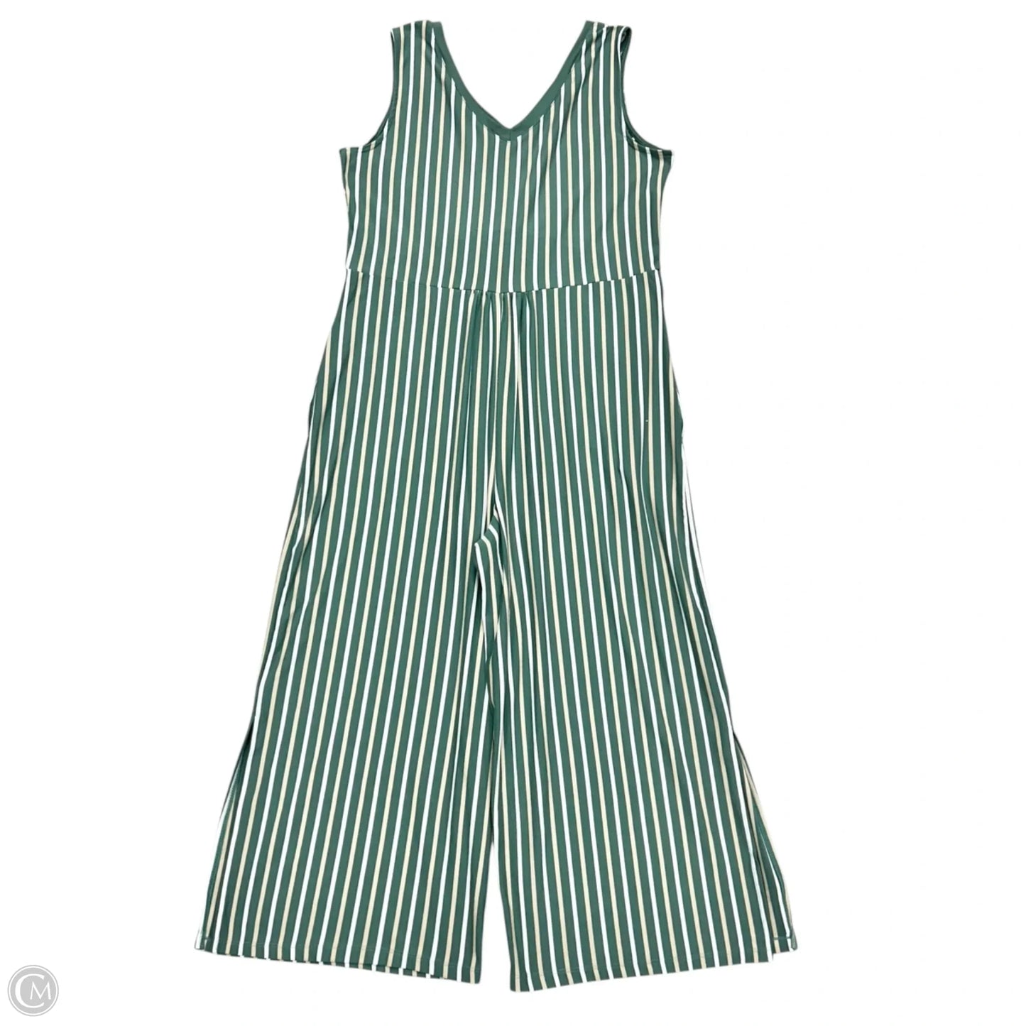 Jumpsuit By Cuddl Duds In Green & White, Size: M