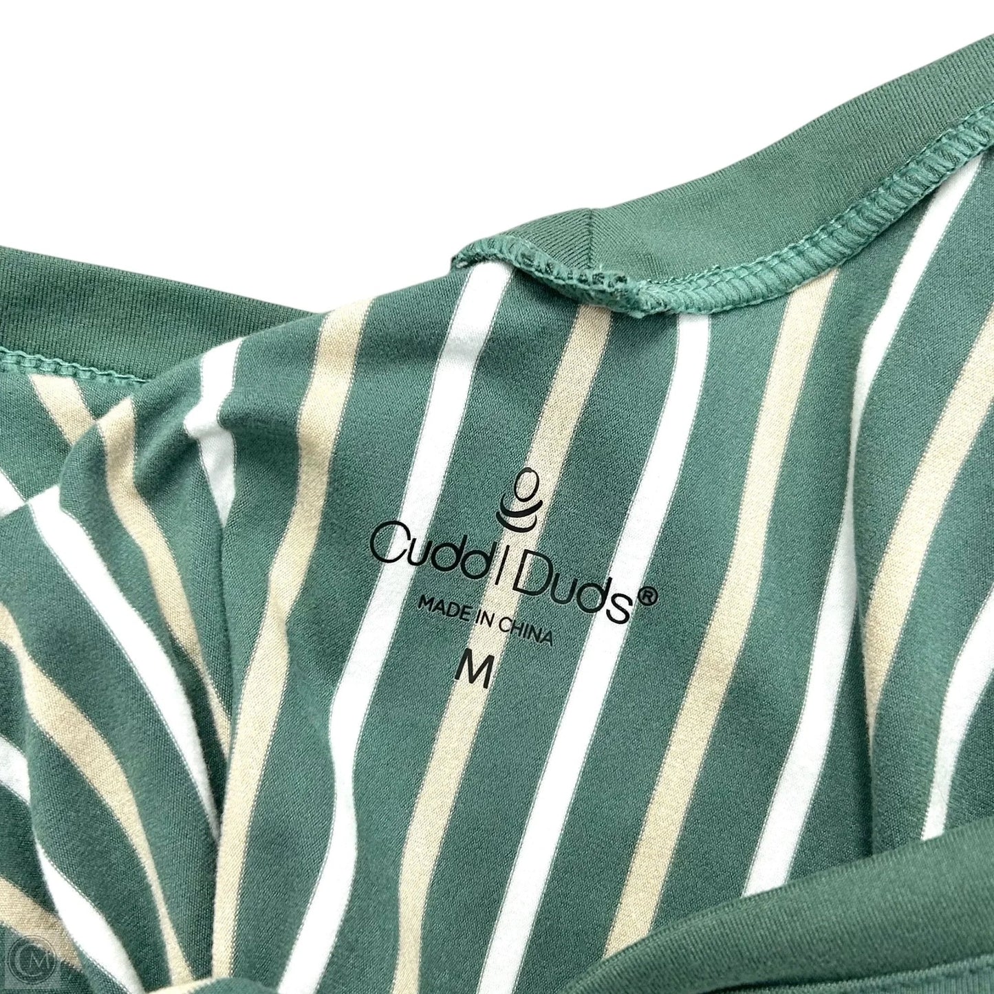 Jumpsuit By Cuddl Duds In Green & White, Size: M