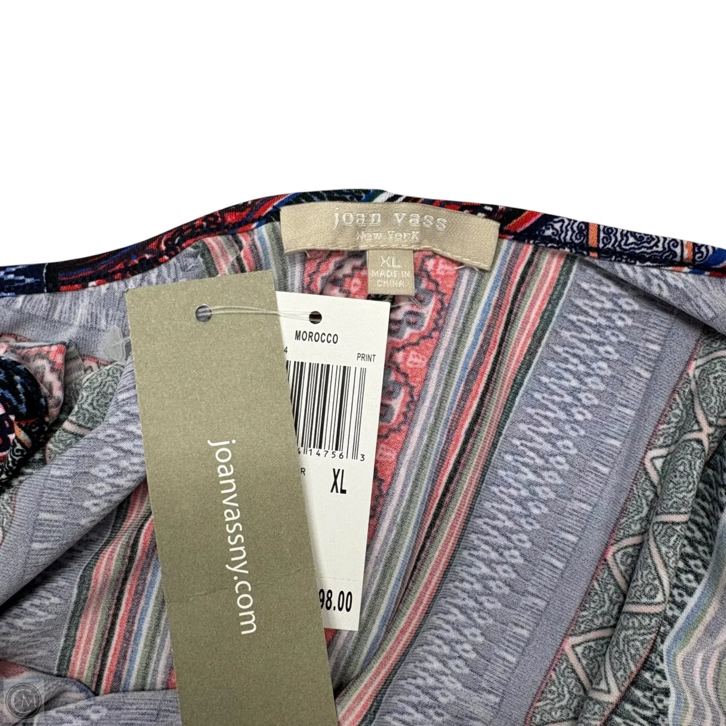 Dress Casual Maxi By Joan Vass In Blue & Red, Size: Xl