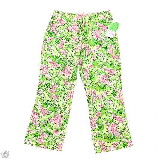 Pants Designer By Lilly Pulitzer In Green & Pink, Size: 4