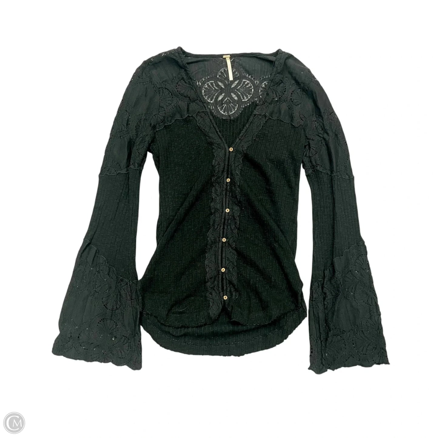 Top Long Sleeve By Free People In Black, Size: L