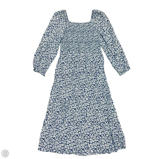 Dress Casual Midi By J. Crew In Blue & White, Size: S