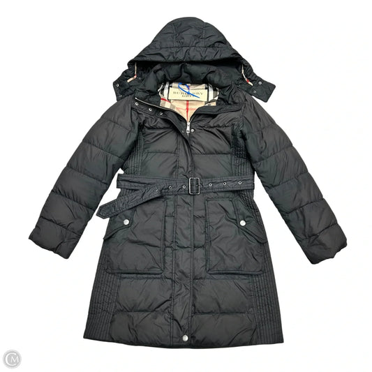 Coat Luxury Designer By Burberry In Black, Size: M