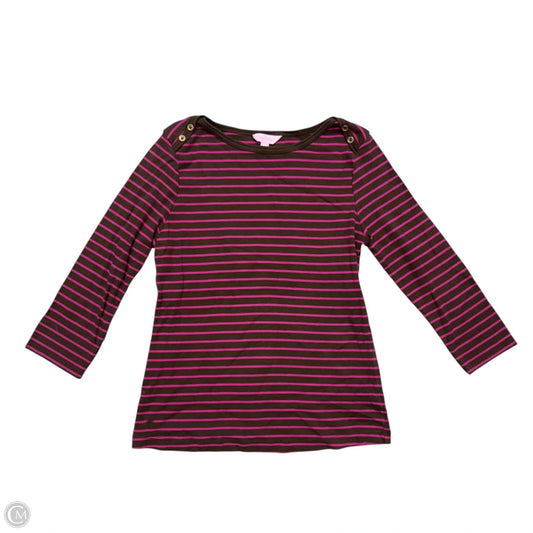 Top Long Sleeve Designer By Lilly Pulitzer In Brown & Pink, Size: M