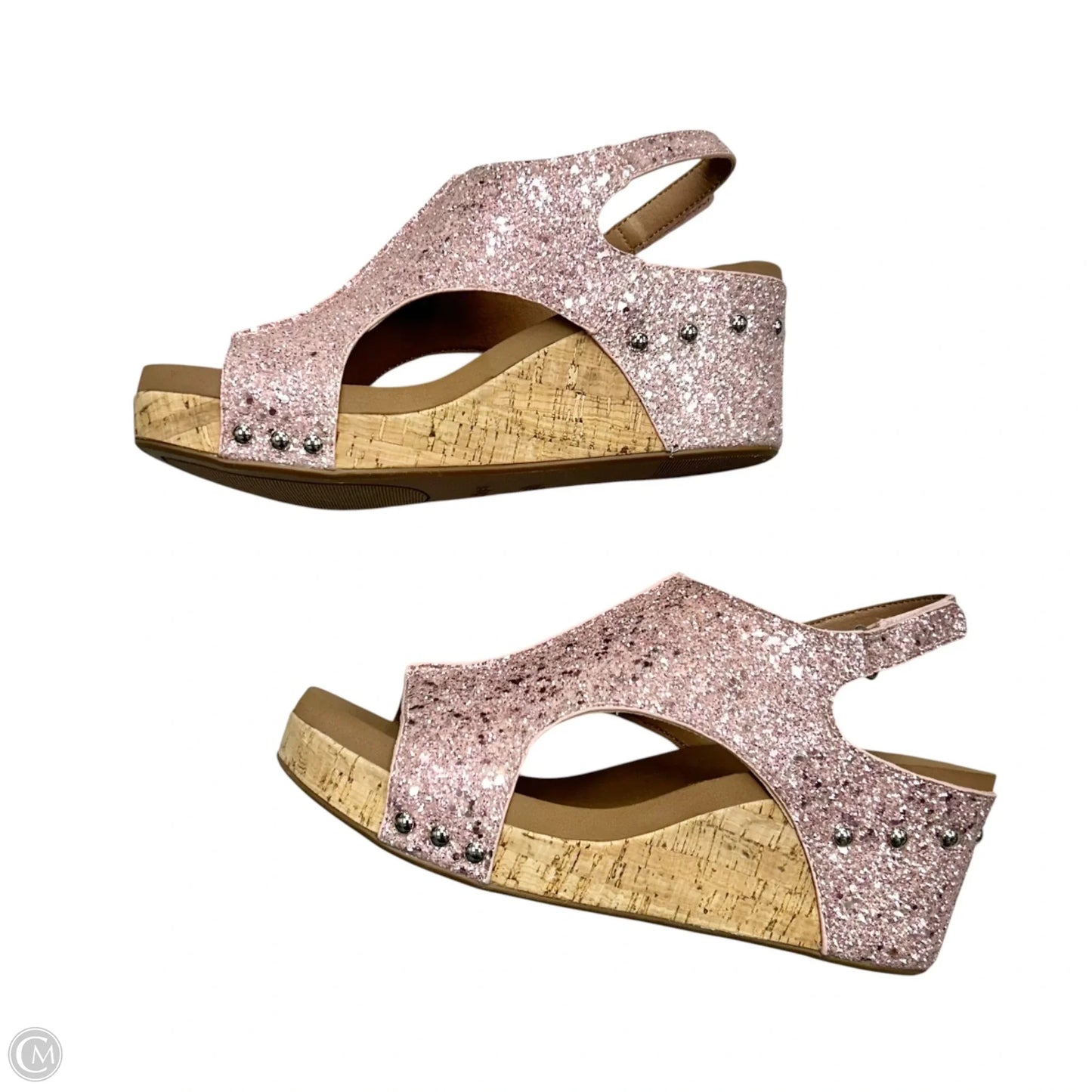 Sandals Heels Wedge By Corkys In Pink, Size: 10