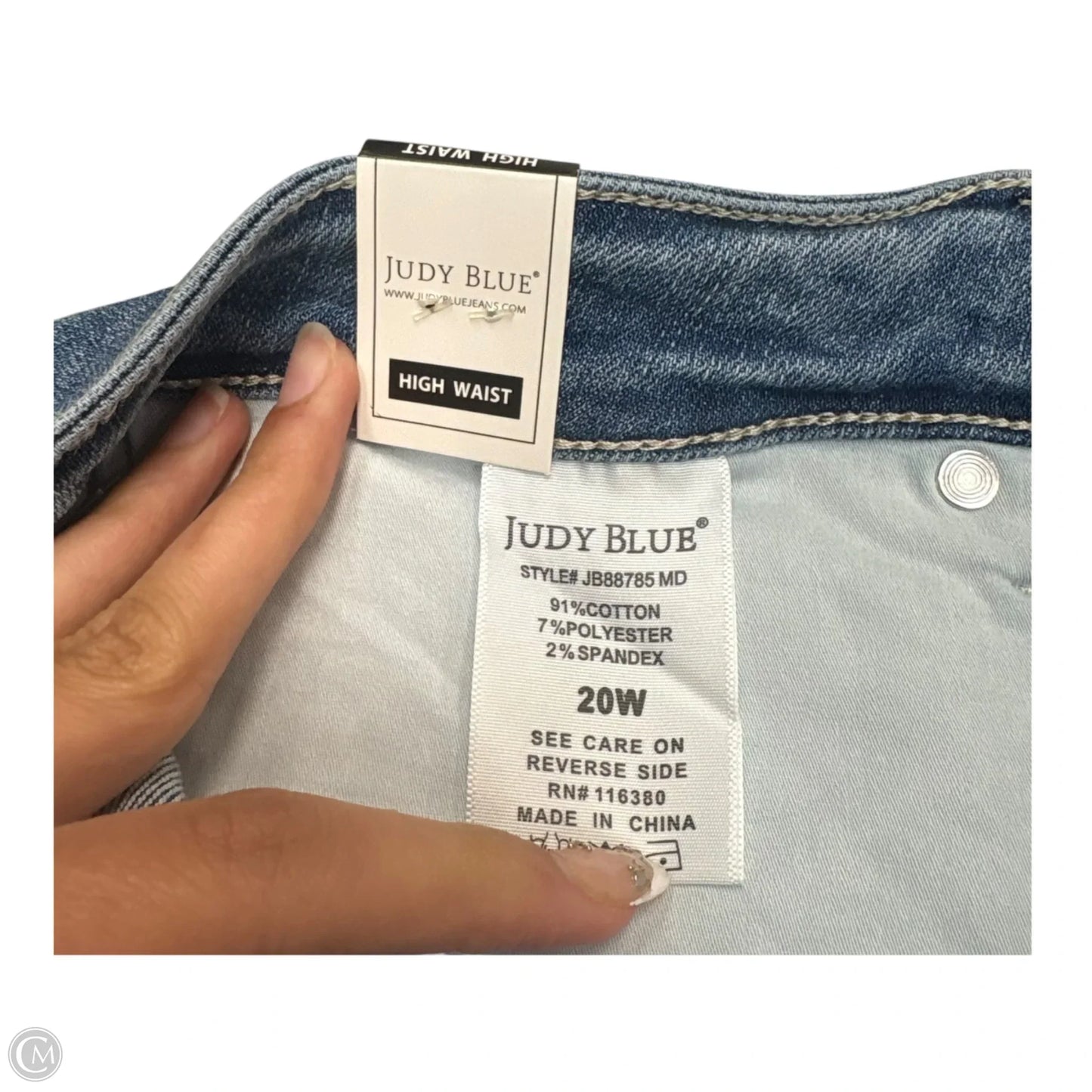 Jeans Straight By Judy Blue In Blue Denim, Size: 20