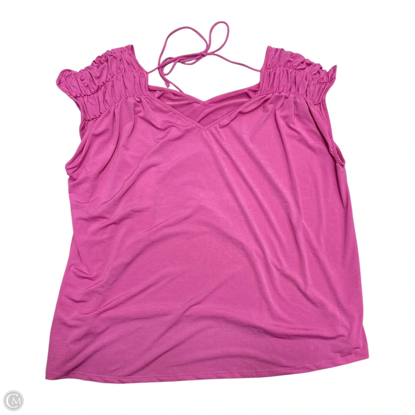 Top Short Sleeve By Dear Scarlett In Pink, Size: 2x