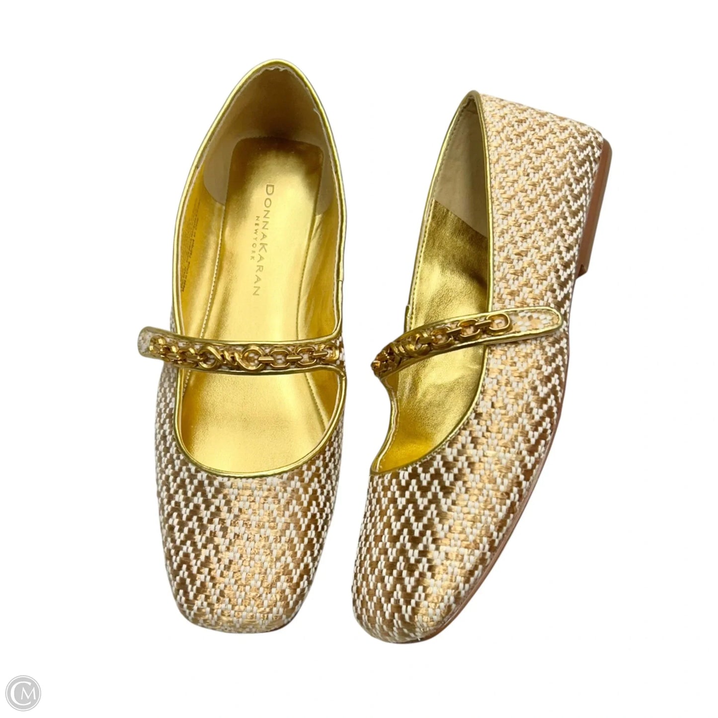 Shoes Flats By Donna Karan In Gold, Size: 7.5