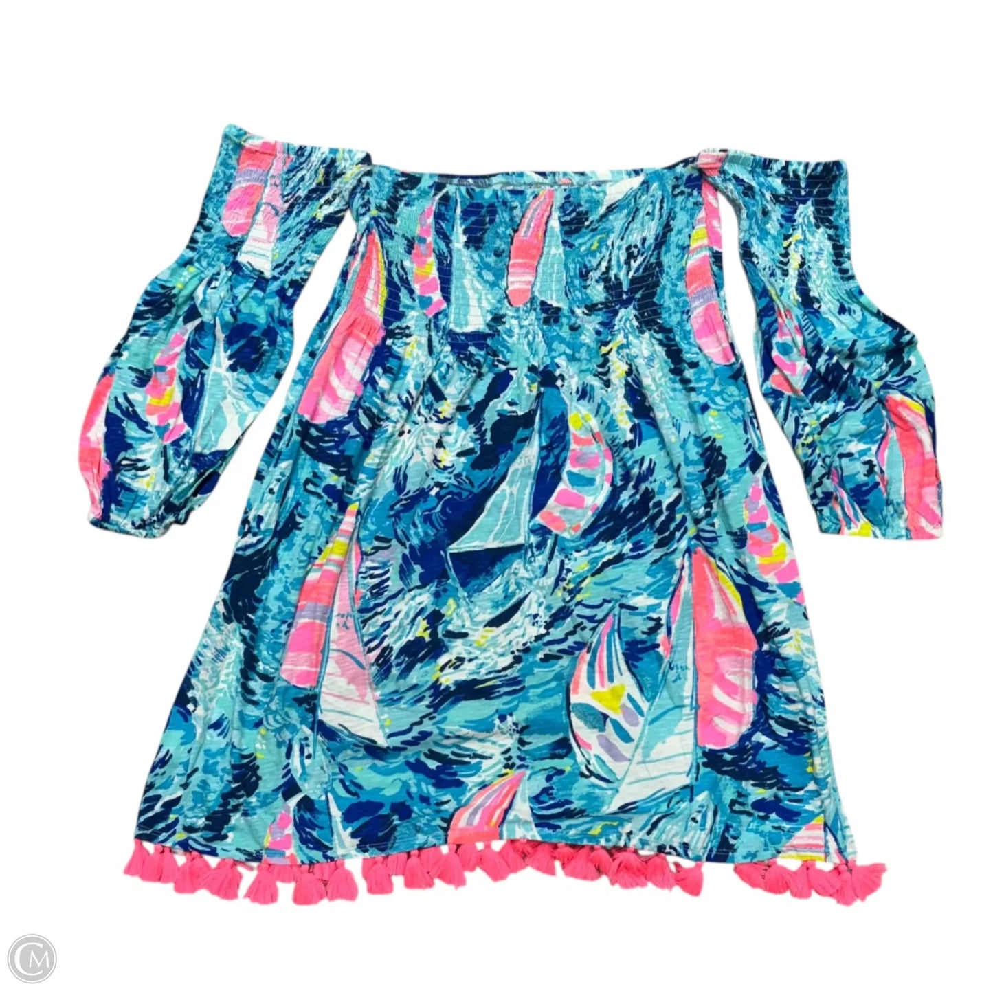 Dress Designer By Lilly Pulitzer In Blue & White, Size: L