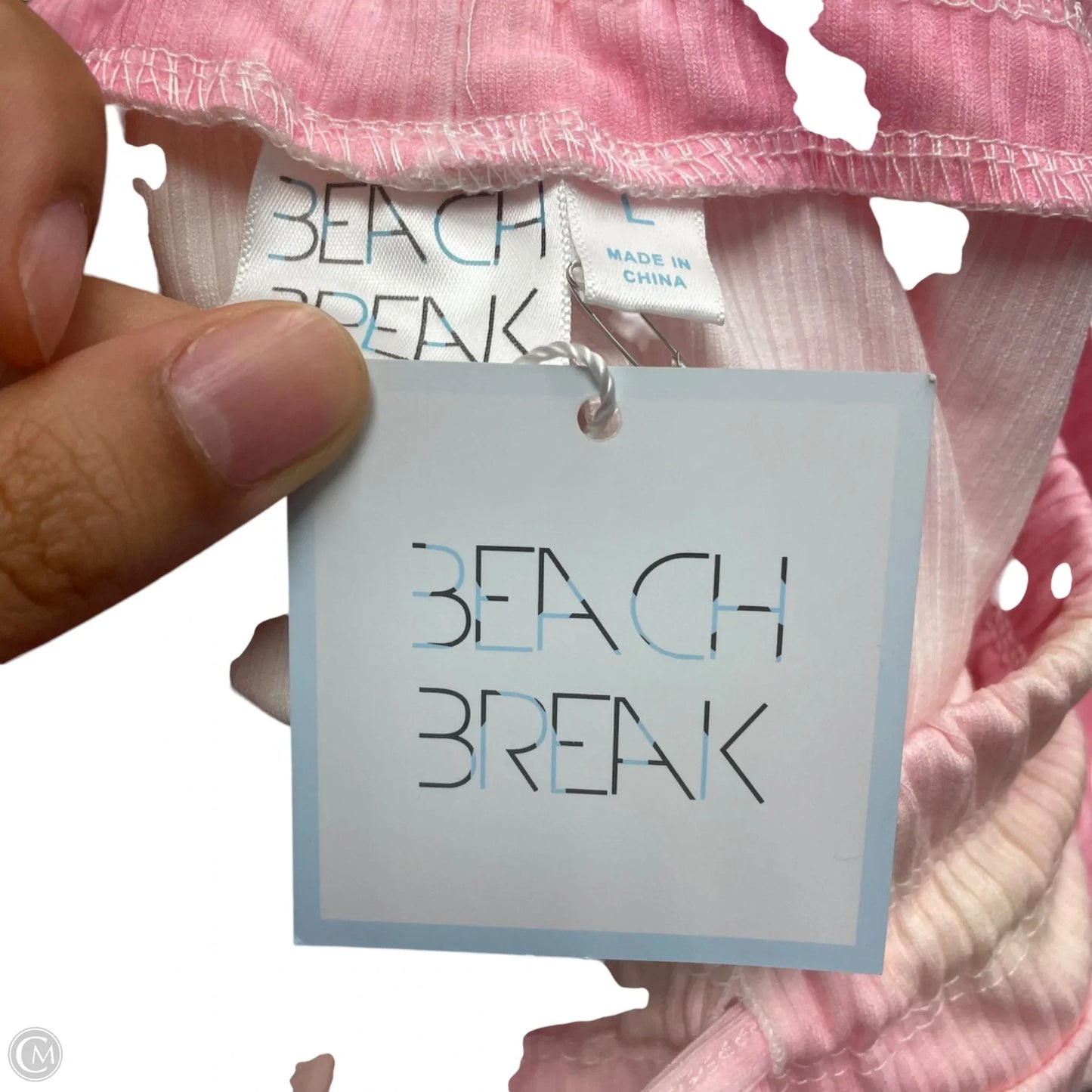 Pants Lounge By Beach Break In Pink & Yellow, Size: L