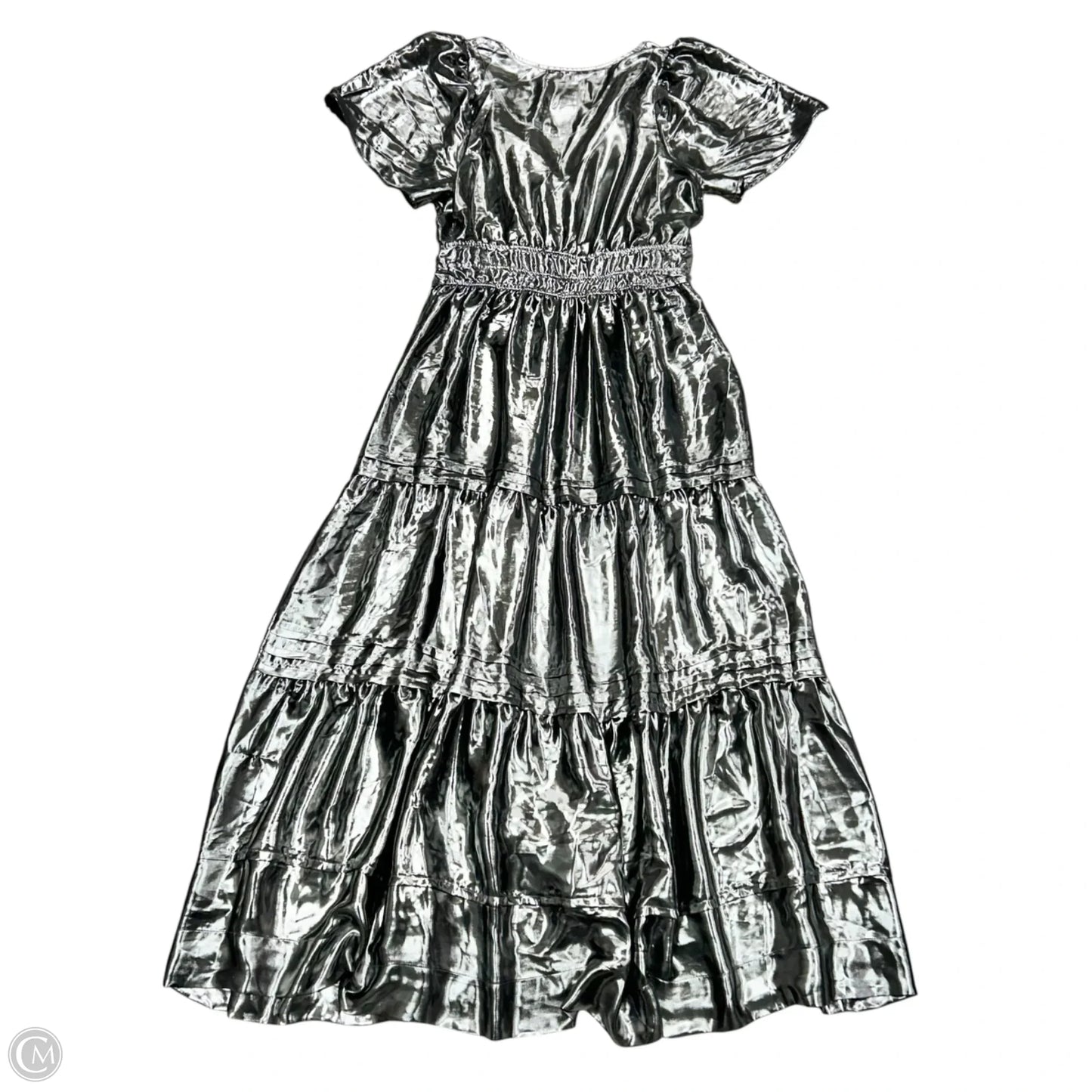 Dress Party Long By Anthropologie In Silver, Size: M