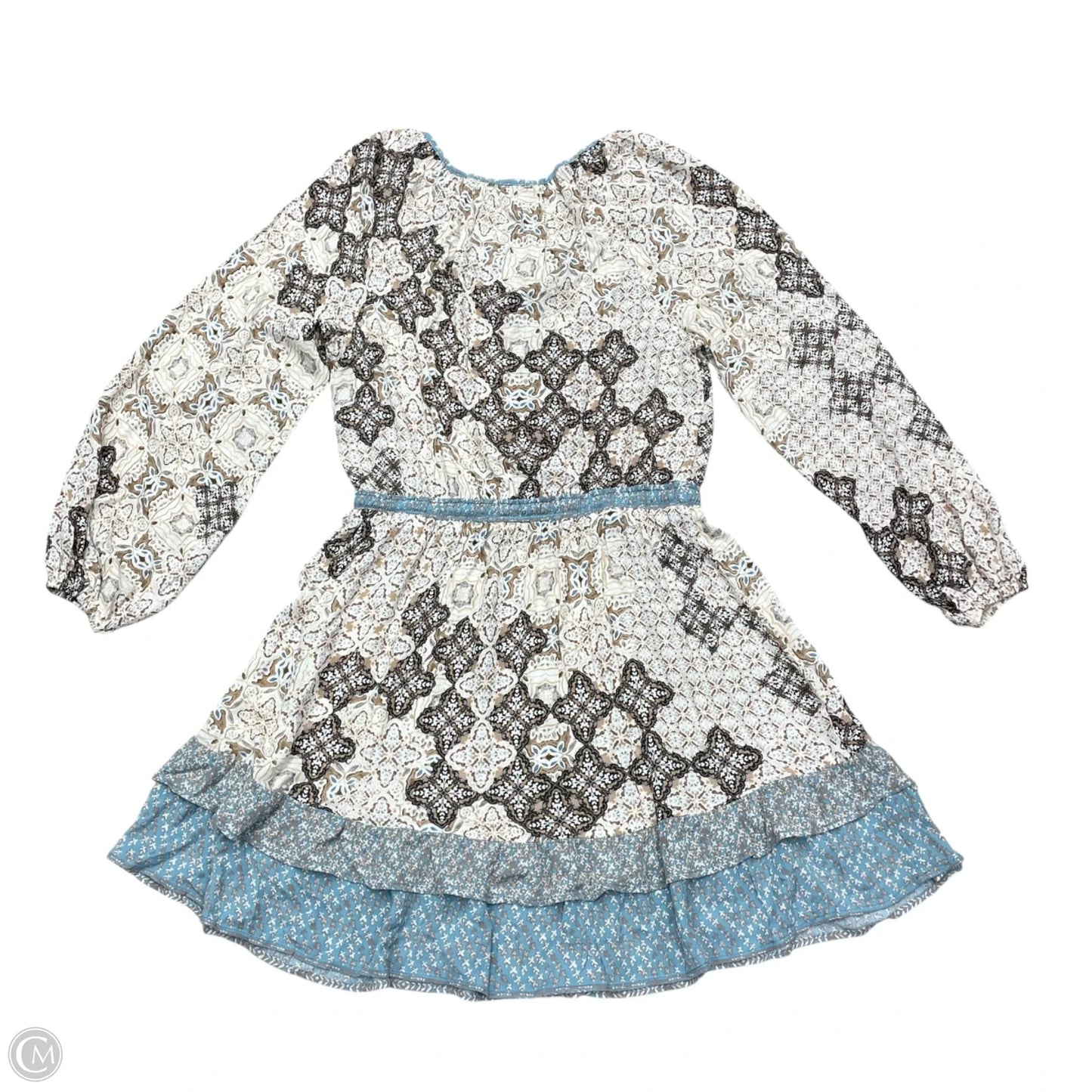 Dress Casual Short By Gibson Look In Blue & Tan, Size: L