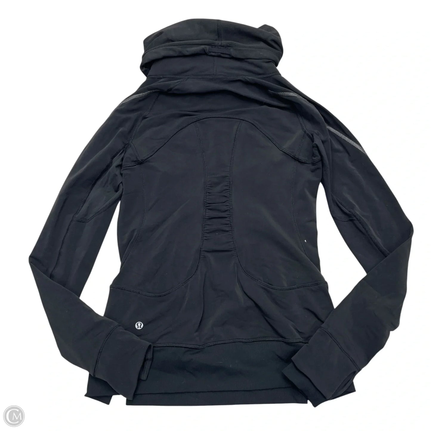 Athletic Top Long Sleeve Collar By Lululemon In Black, Size: S