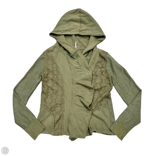 Sweatshirt Hoodie By Free People In Green, Size: S