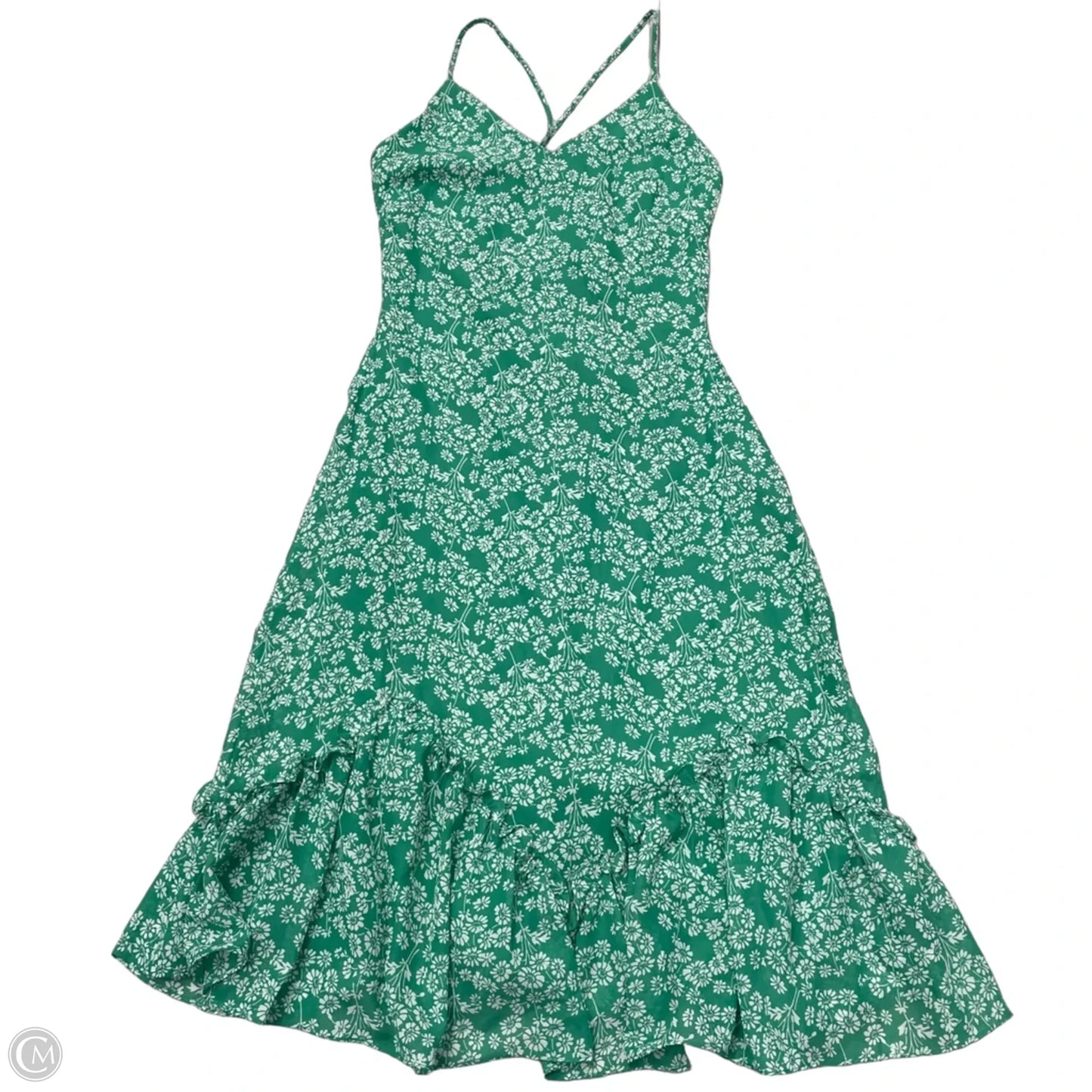 Dress Casual Midi By Lulus In Green & White, Size: Xs