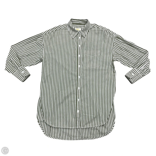 Top Long Sleeve By Maeve In Green & White, Size: Xxs