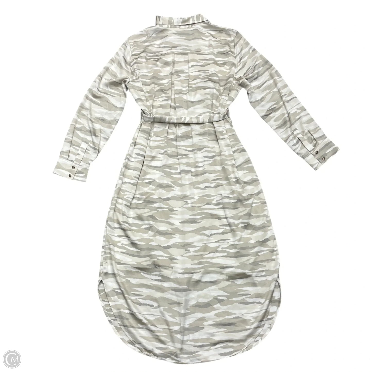 Dress Casual Midi By Chicos In Grey & White, Size: L