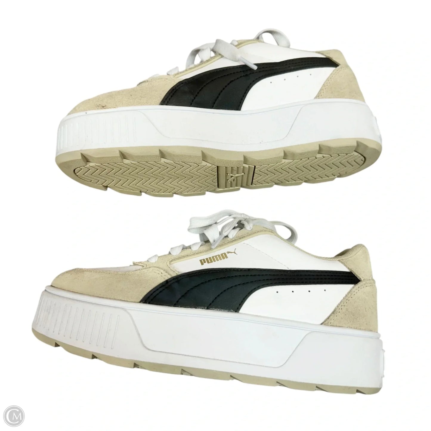 Shoes Sneakers Platform By Puma In Tan & White, Size: 7.5
