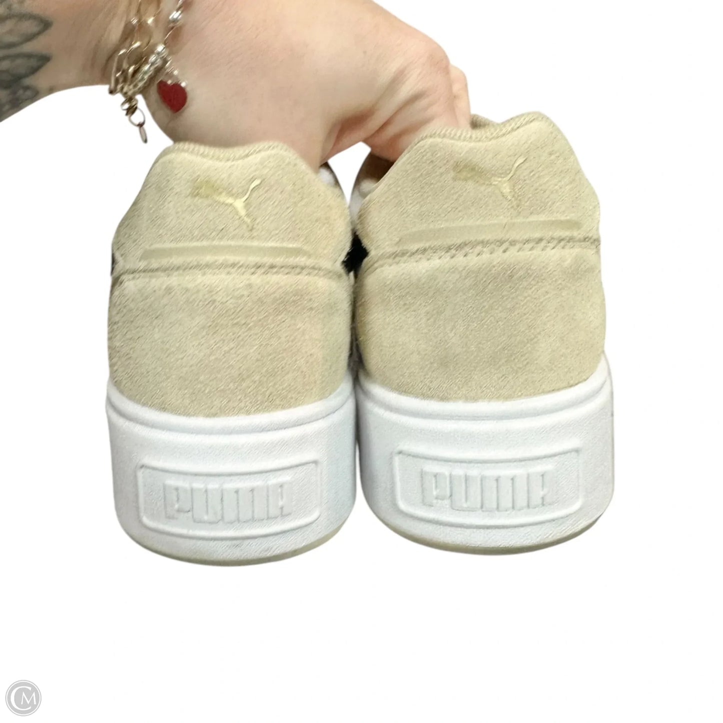 Shoes Sneakers Platform By Puma In Tan & White, Size: 7.5