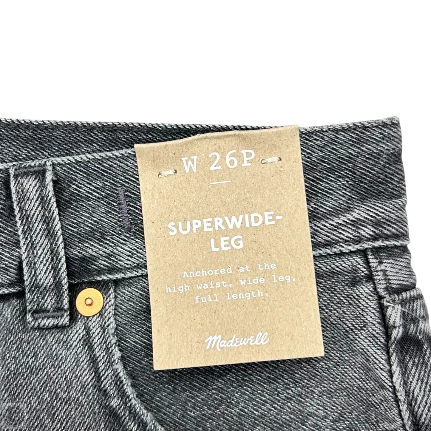 Jeans Wide Leg By Madewell In Black Denim, Size: 2p