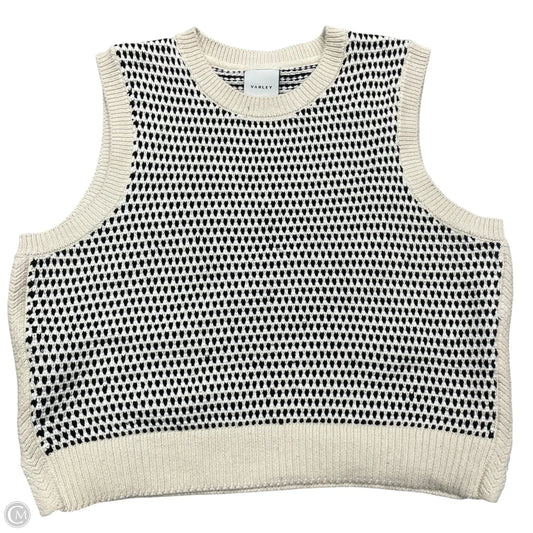 Sweater Short Sleeve By Varley In Black & Cream, Size: L