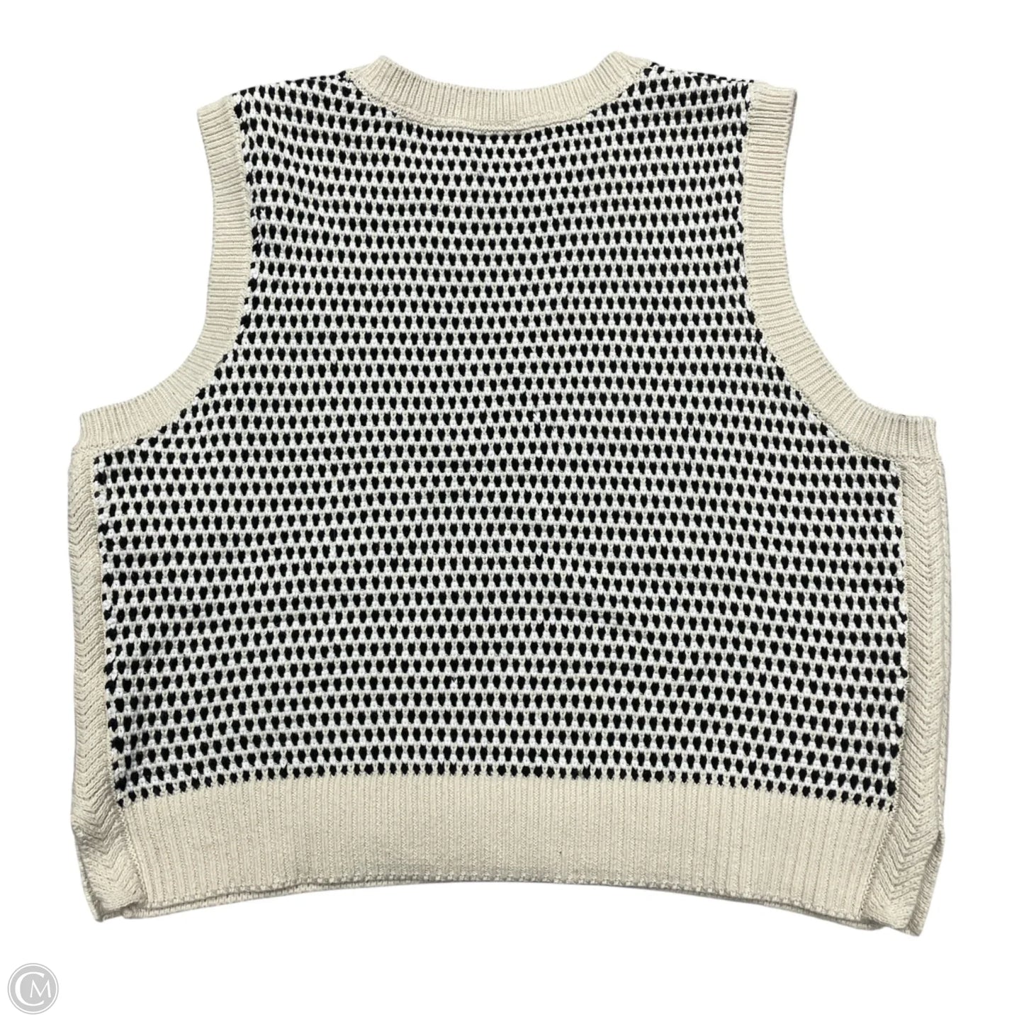 Sweater Short Sleeve By Varley In Black & Cream, Size: L