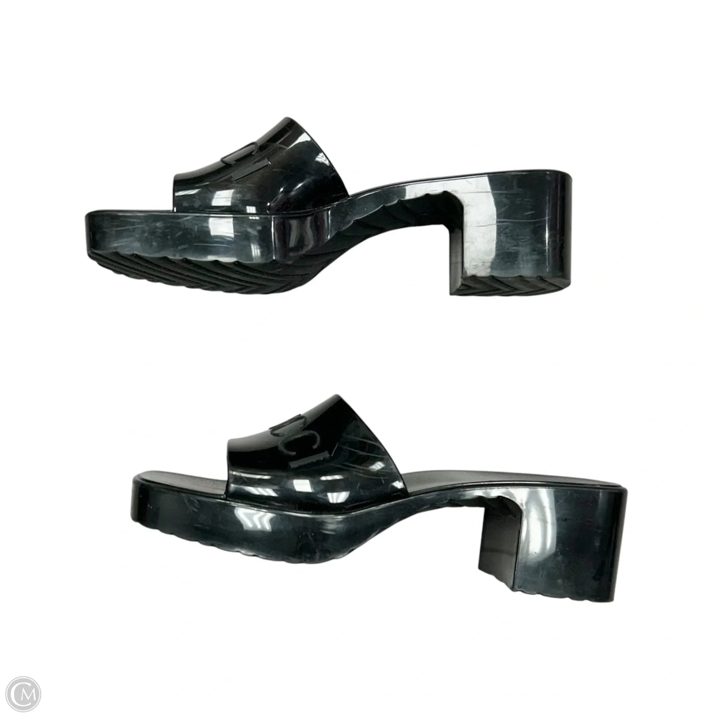 Sandals Luxury Designer By Gucci In Black, Size: 7.5