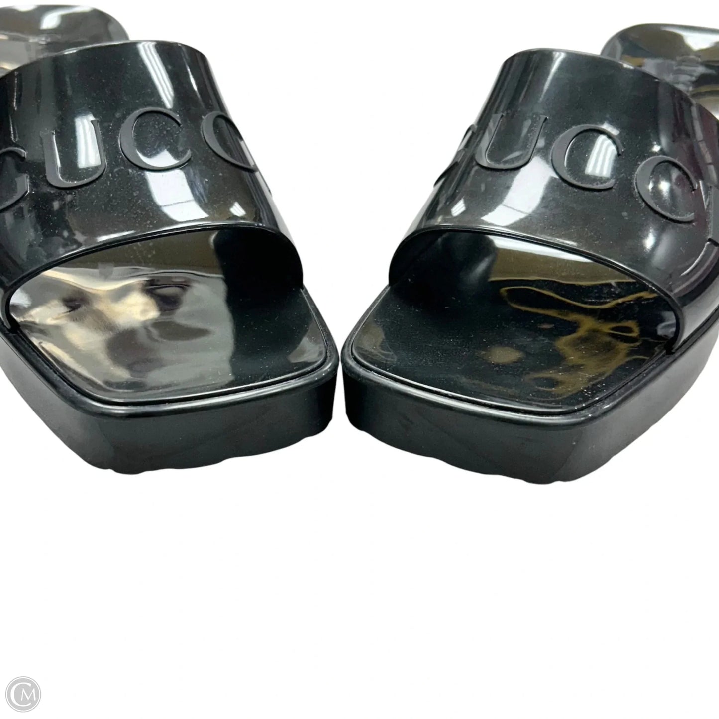 Sandals Luxury Designer By Gucci In Black, Size: 7.5