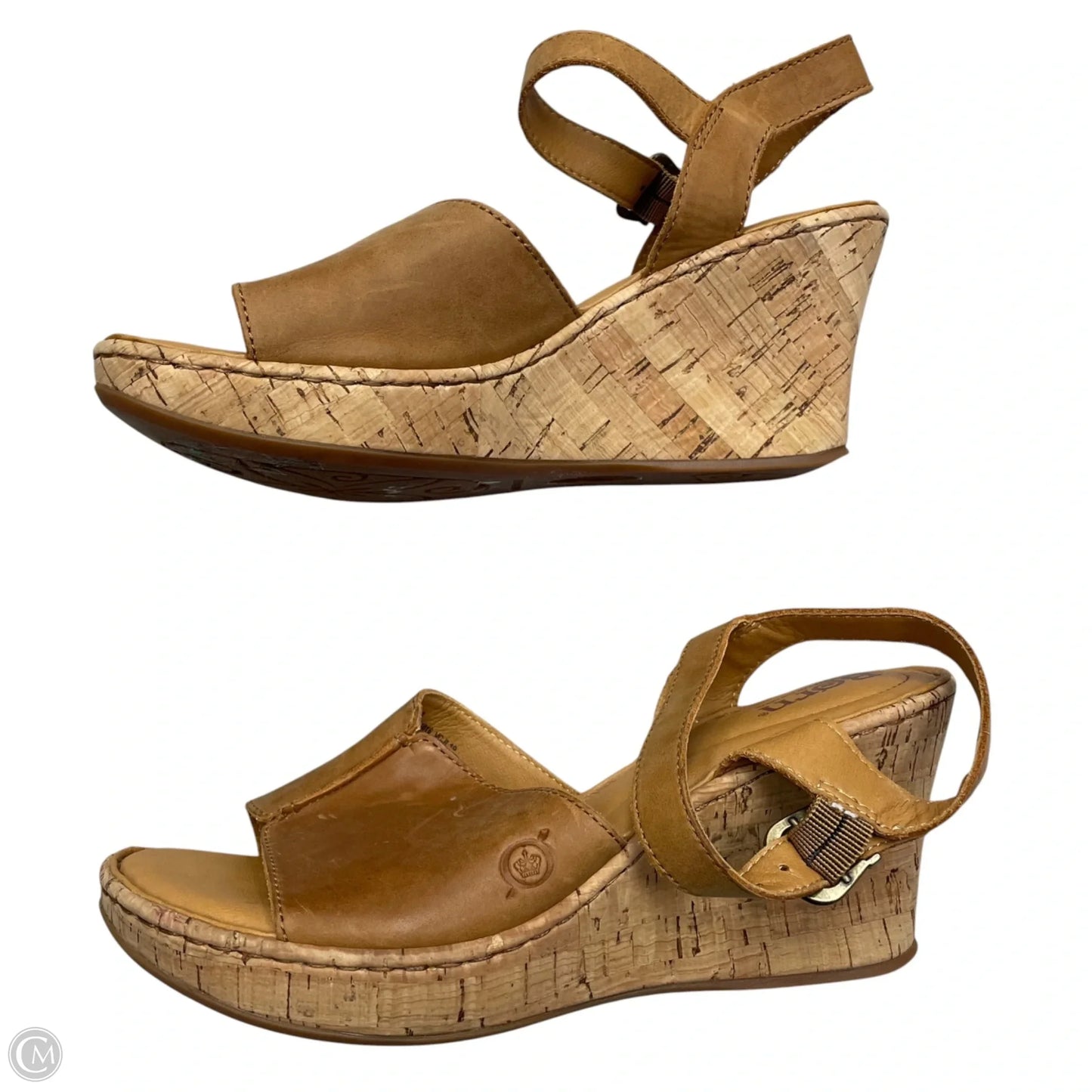 Sandals Heels Wedge By Born In Tan, Size: 7.5