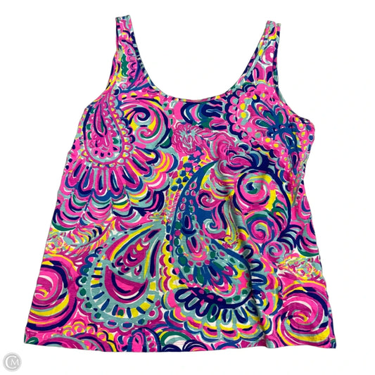 Tank Top Designer By Lilly Pulitzer In Blue & Pink, Size: M