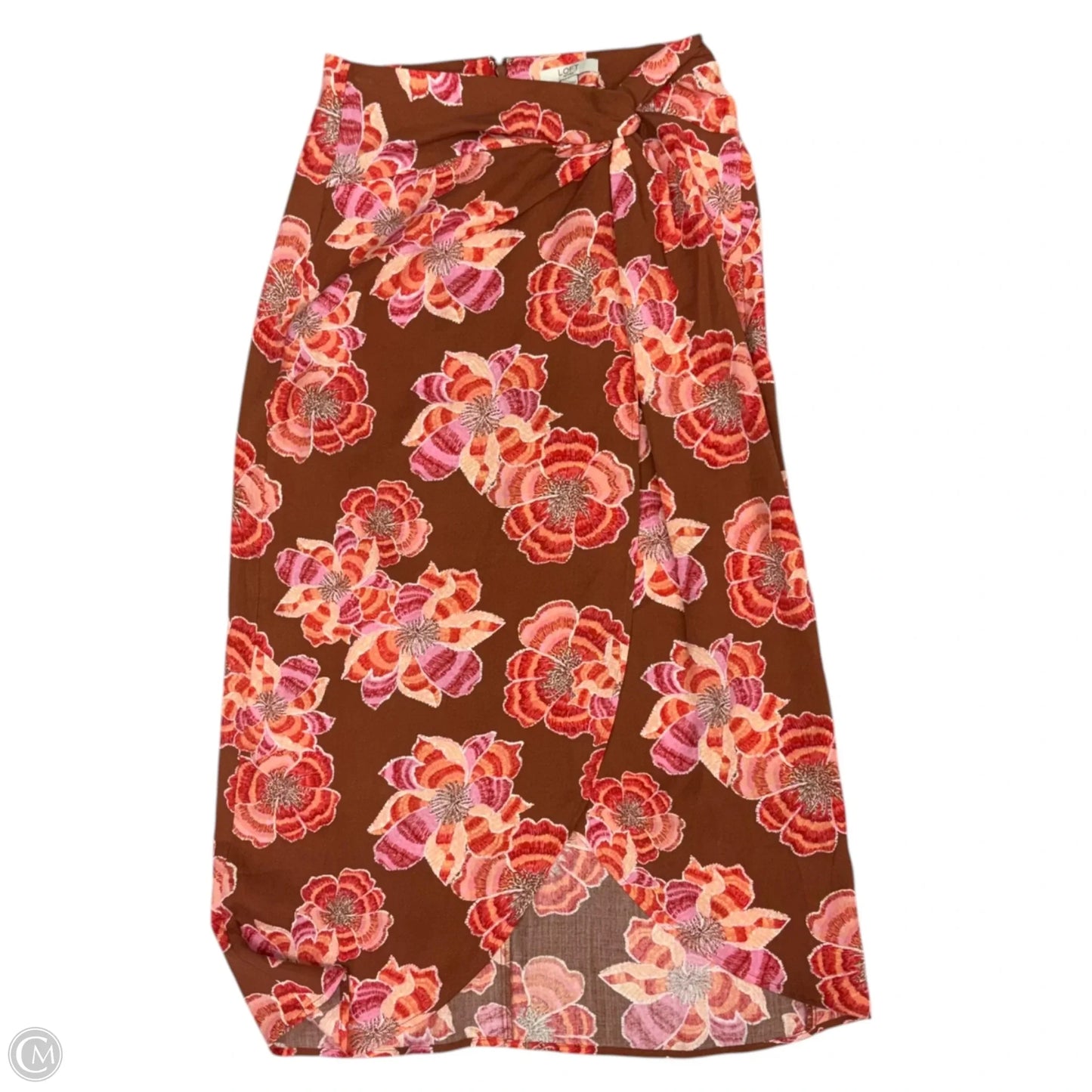 Skirt Midi By Loft In Brown & Pink, Size: Xxsp