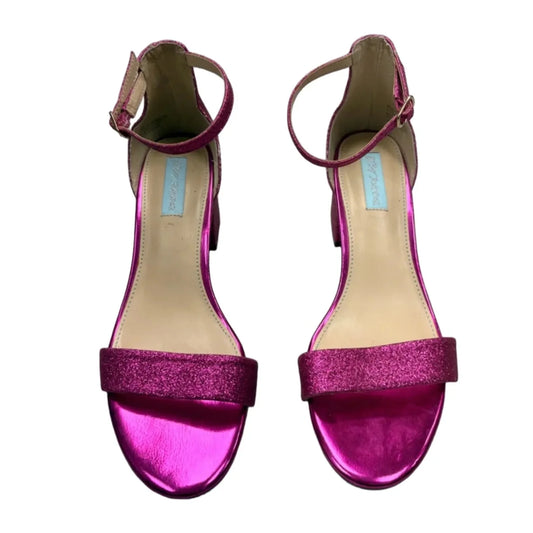 Sandals Heels Block By Betsey Johnson In Pink, Size: 9.5