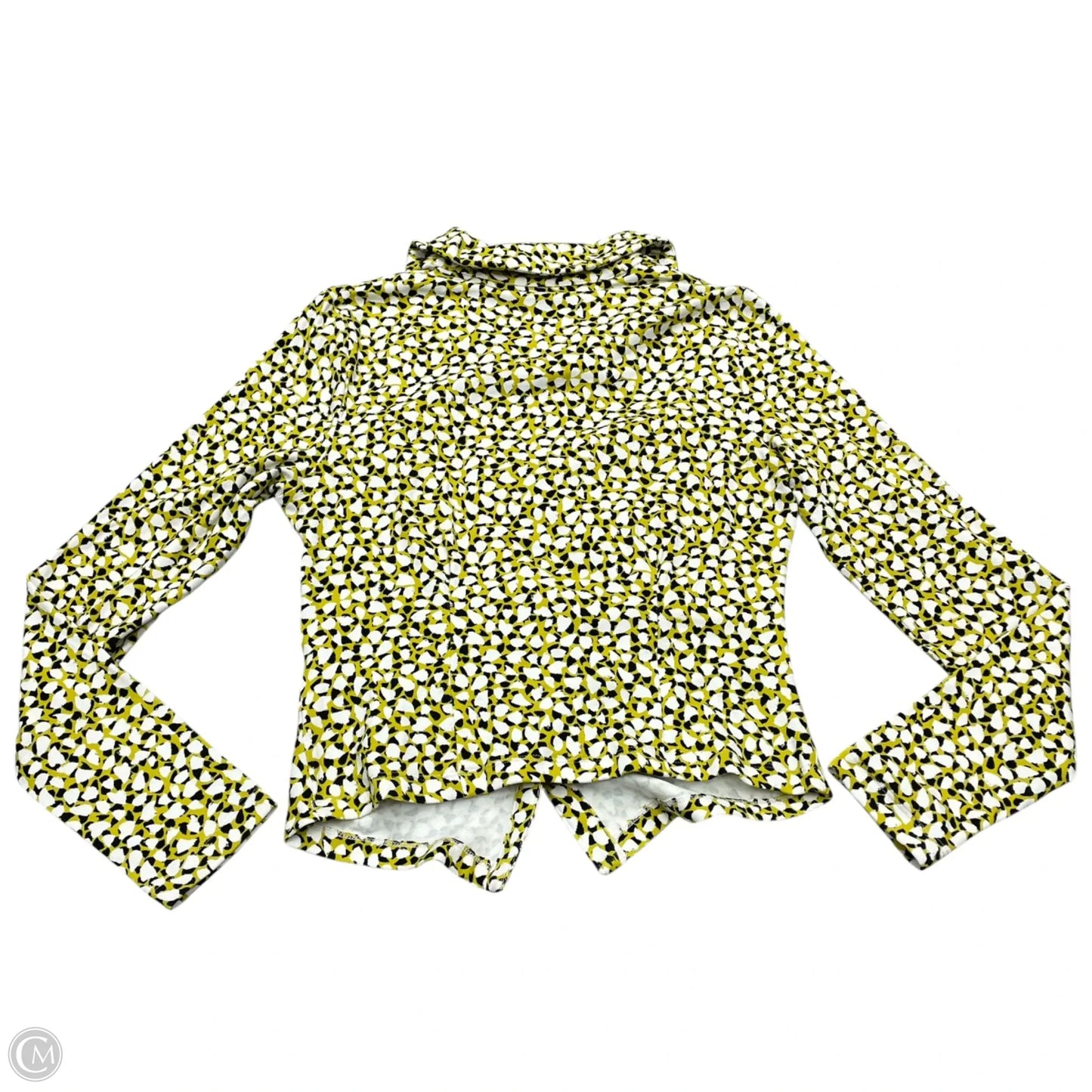 Top Long Sleeve By Maeve In White & Yellow, Size: M