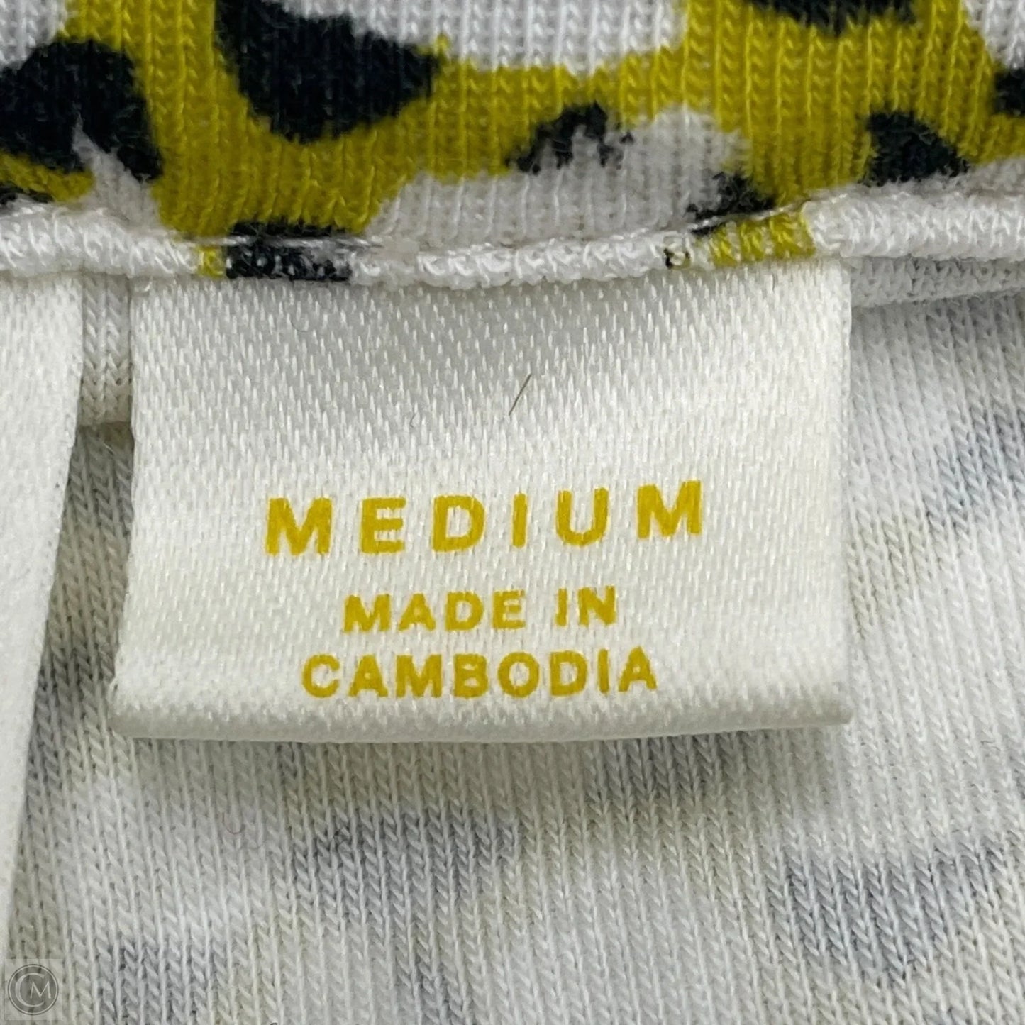Top Long Sleeve By Maeve In White & Yellow, Size: M
