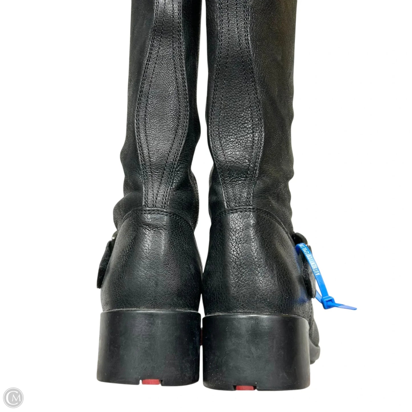 Boots Luxury Designer By Prada In Black, Size: 8