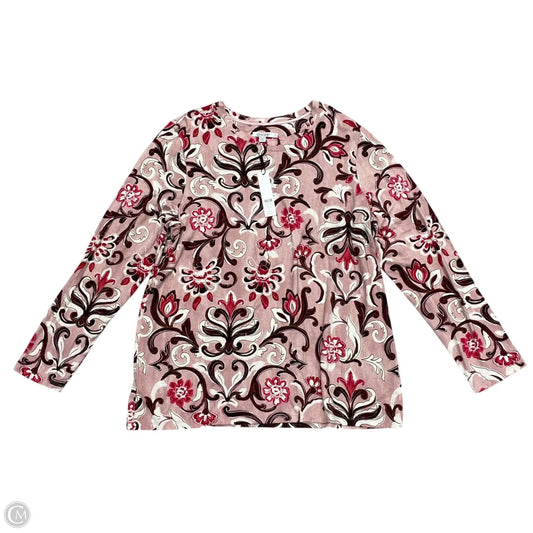Top Long Sleeve By Chicos In Brown & Pink, Size: Xl