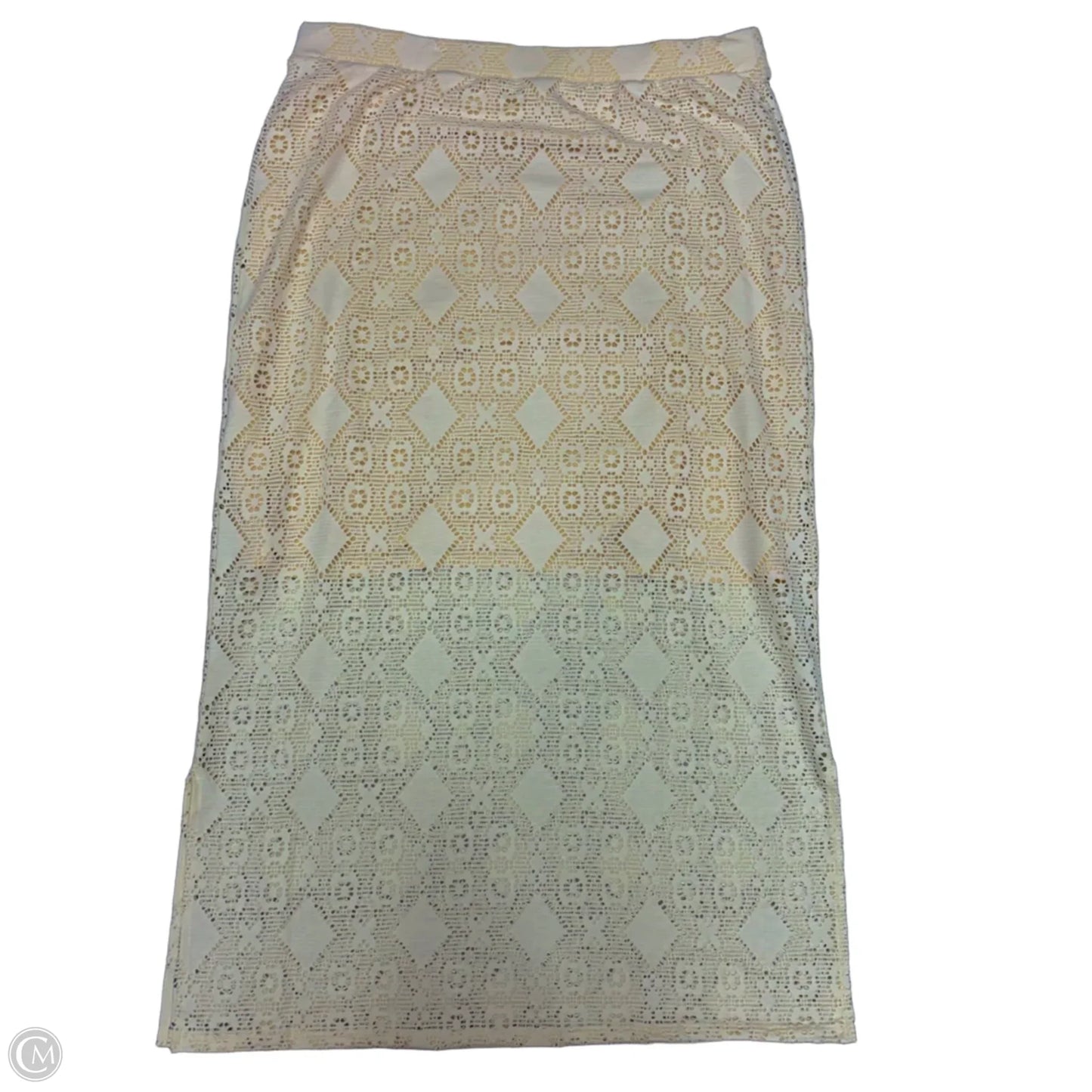 Skirt Maxi By Susan Graver In Cream, Size: L