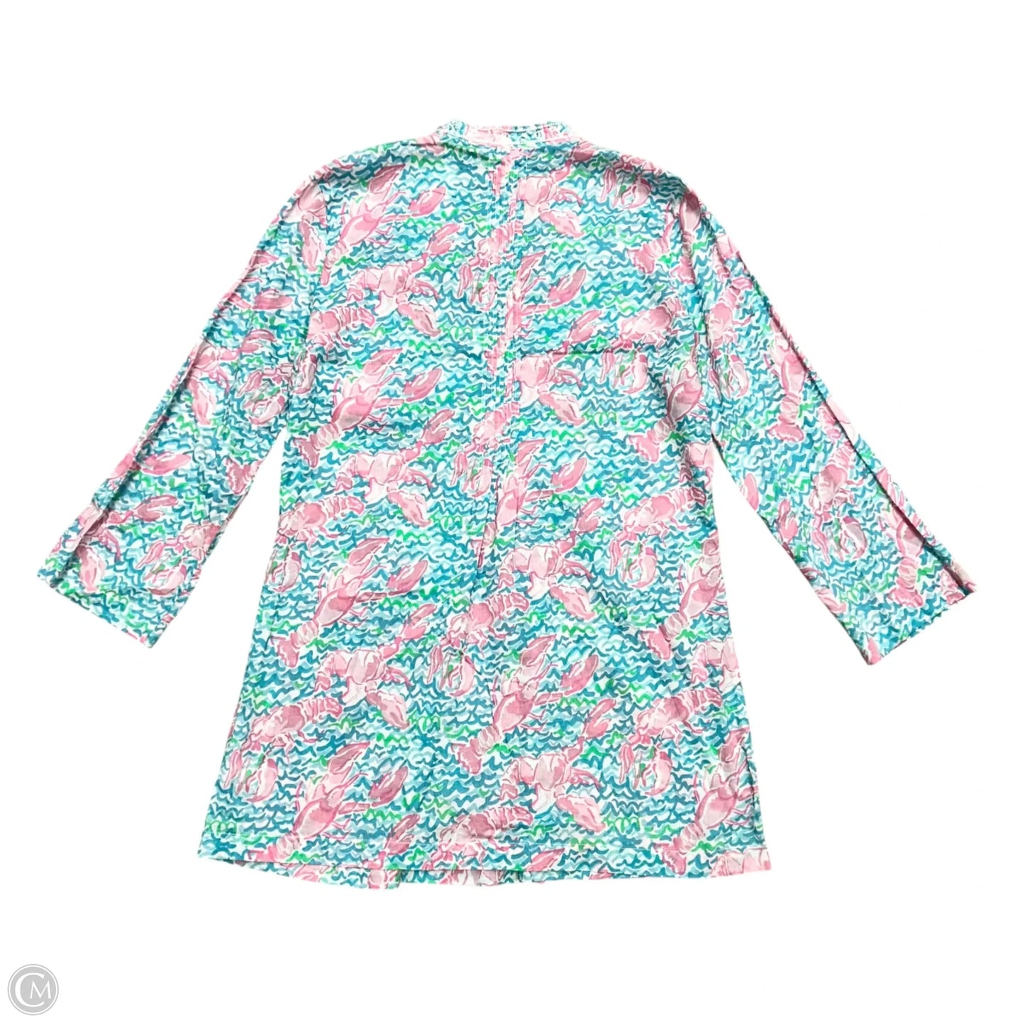Top Long Sleeve Designer By Lilly Pulitzer In Blue & Pink, Size: M