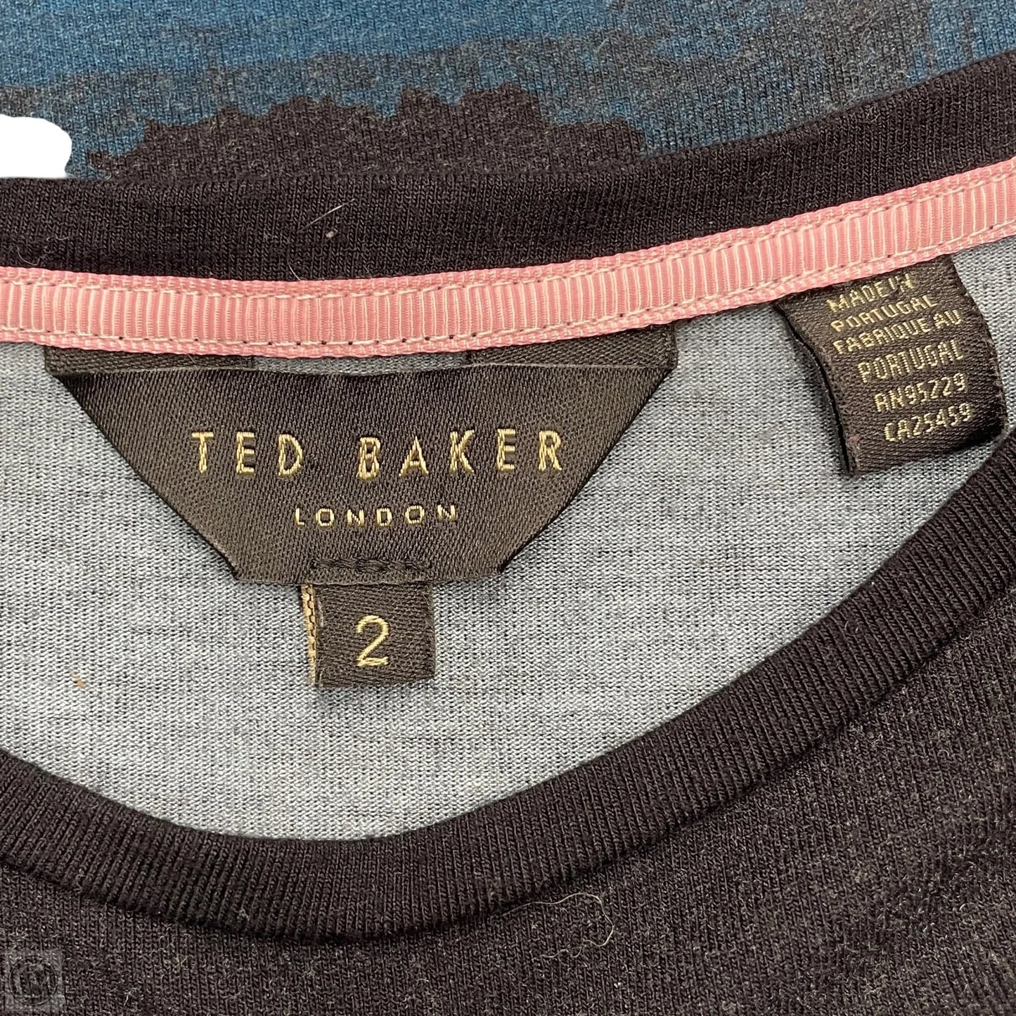 Top Short Sleeve By Ted Baker In Black & Blue, Size: S