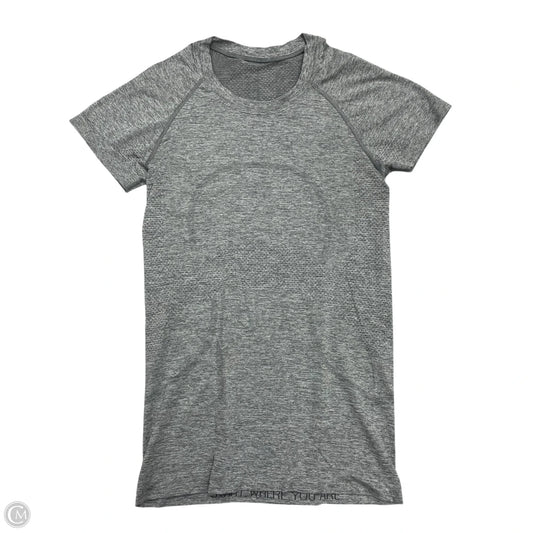 Athletic Top Short Sleeve By Lululemon In Grey, Size: S