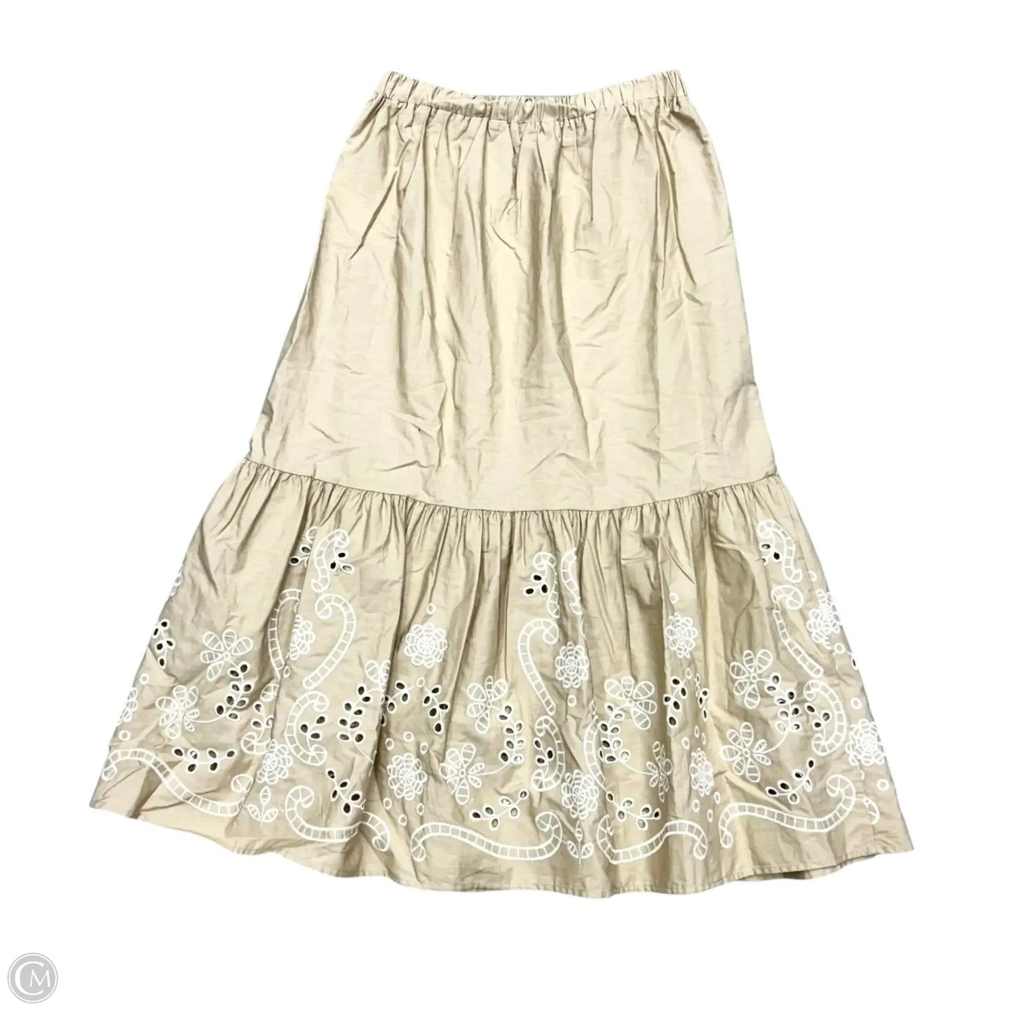 Skirt Maxi By Moon River In Tan & White, Size: M