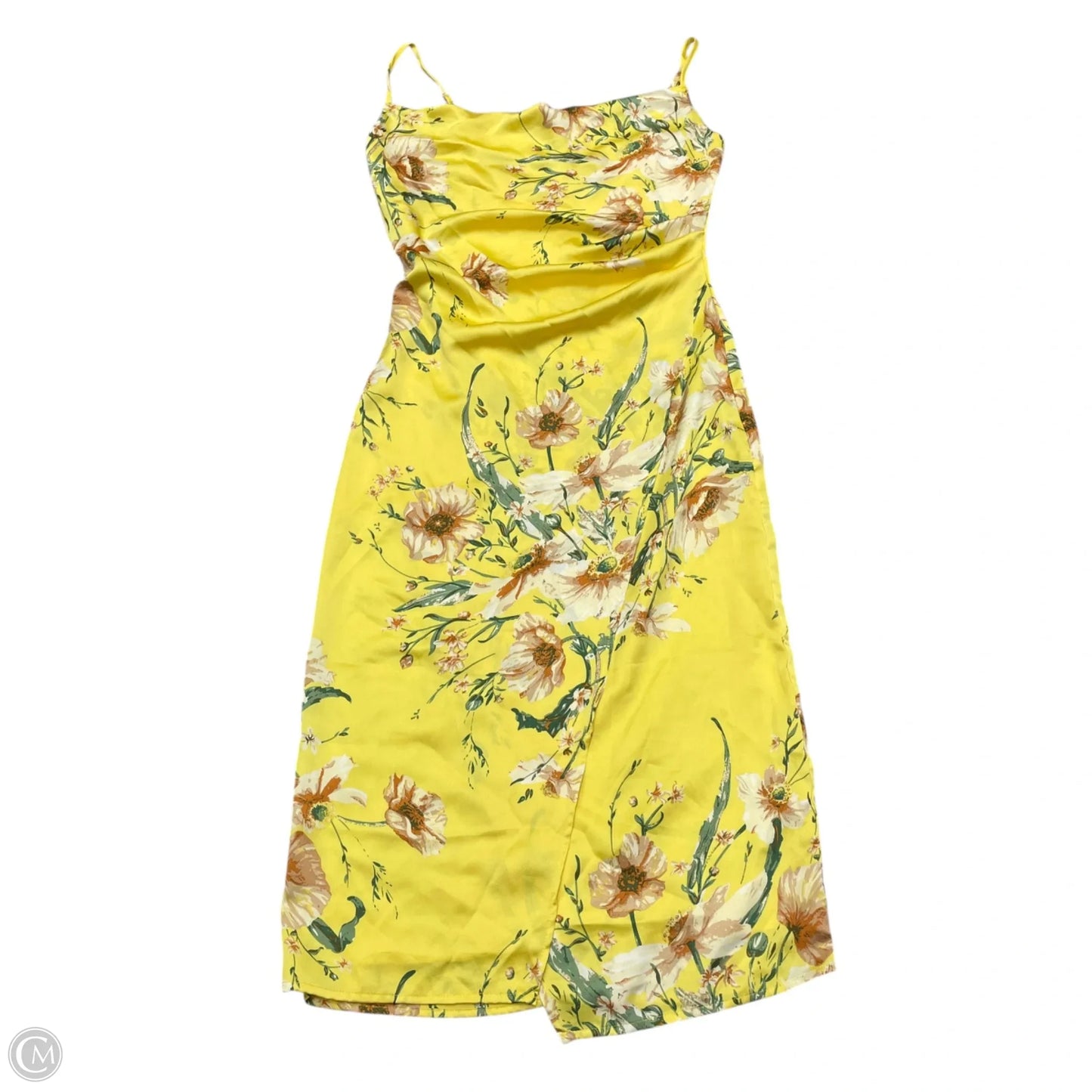 Dress Party Midi By Lulus In White & Yellow, Size: S