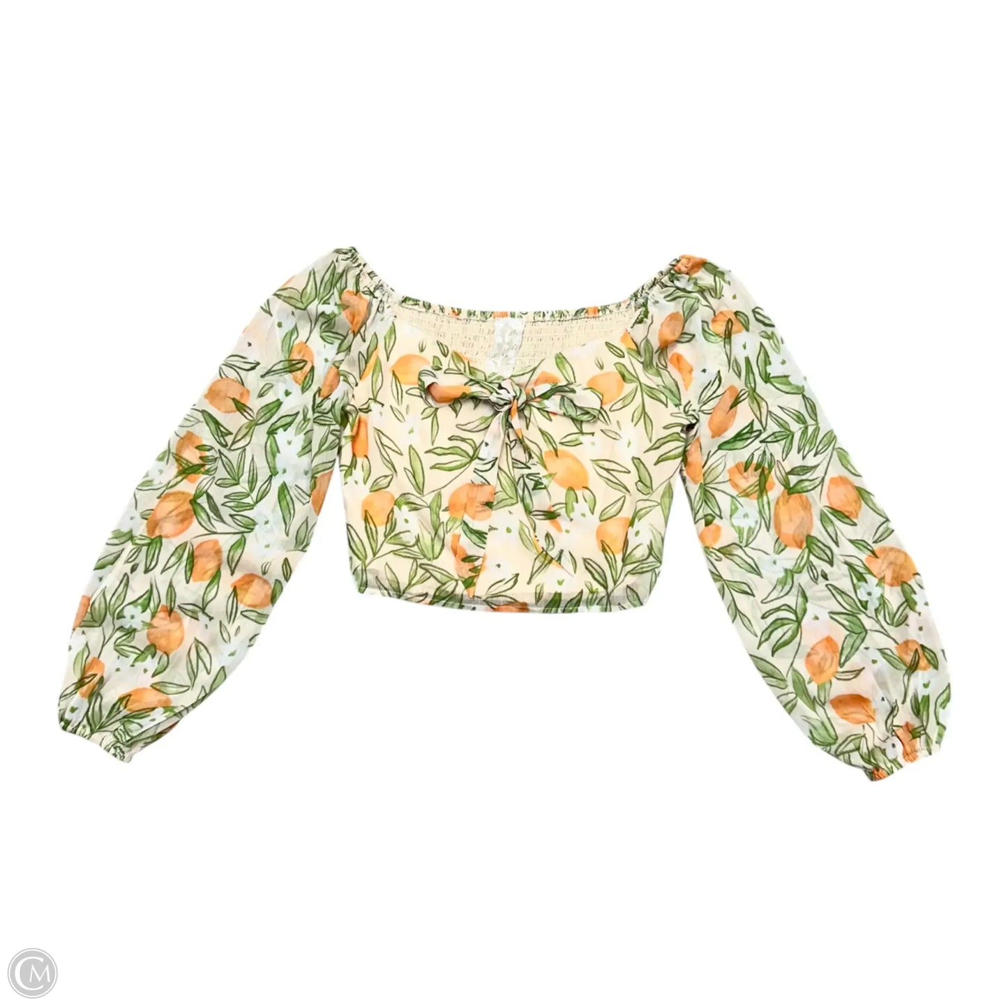 Top Long Sleeve By Sadie & Sage In Cream & Green, Size: M