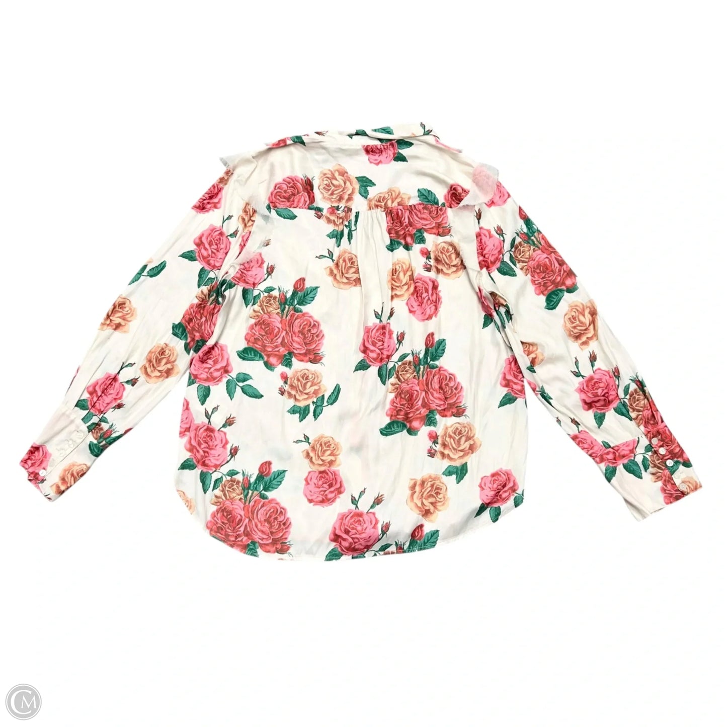 Top Long Sleeve By Free People In Cream & Pink, Size: M